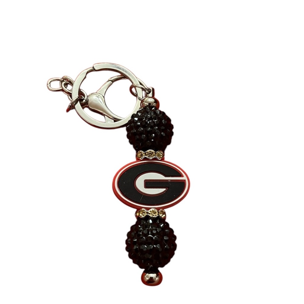 Black and Red Keychain with Georgia Bulldog G logo
